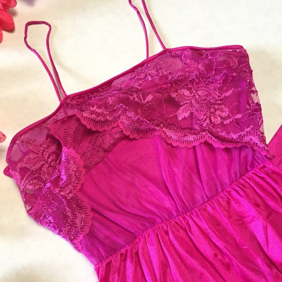 Vintage Pink Lace Pajama Dress - Picture 4 of 9